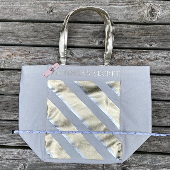 Victoria's Secret Metallic Striped Tote Bag - Picture 13 of 16